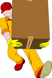 man lifting box