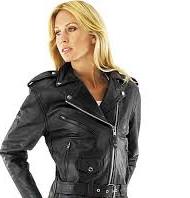 woman with motorcycle jacket